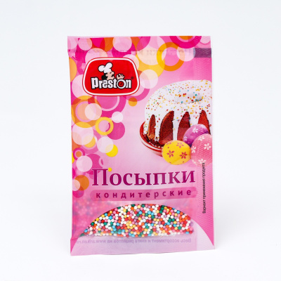 Посыпка кондитерская Preston декоративные «Радуга-бисер», 7 г