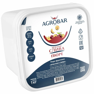 Пюре Слива красная Агробар замороженное, 1 кг 
