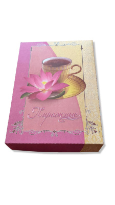 Коробка под пирожное 320х230х60 крышка зима (0,8 кг)
