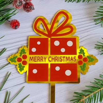 Топпер «Merry Christmas» подарок 