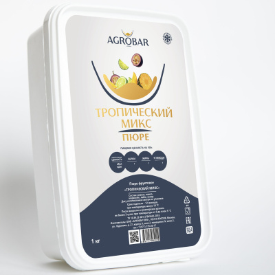 Пюре Тропический микс Агробар замороженное, 1 кг 