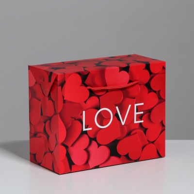 Пакет коробка «Love», 23 х 18 х11 см