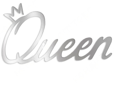Топпер боковой "Queen" серебряный