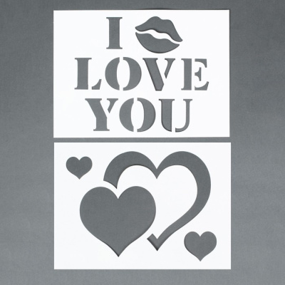 Трафарет I love you, А4, набор 2 шт