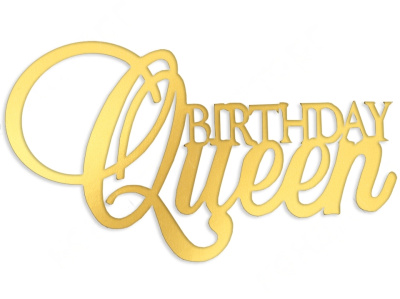 Топпер боковой "Birthday Queen" золотой