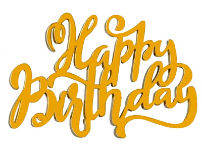 Топпер для торта боковой «Happy Birthday 5», золото