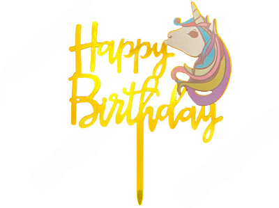 Топпер «Happy Birthday» единорог
