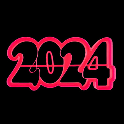 Вырубка для пряника с оттиском "2024" пластик, 15 см