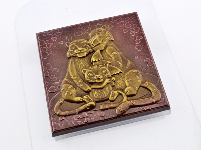 Форма пластиковая для шоколада "Плитка Тигринная семья" тигр