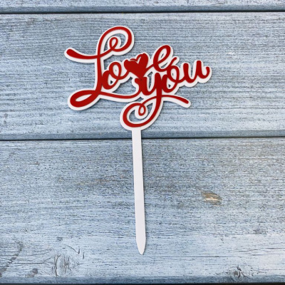 Топпер «Love You» красная надпись