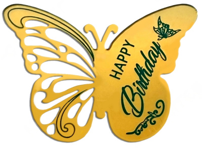 Украшение фигурное "Happy Birthday бабочка ", 10 шт