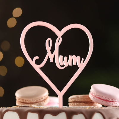 Топпер "Mum", розовый глянец