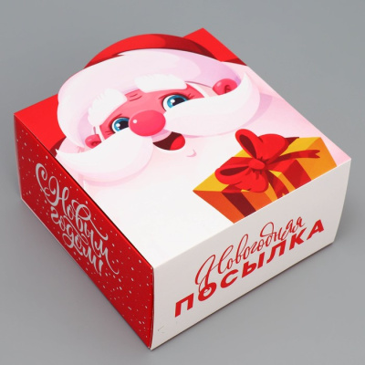 Коробка для бенто-торта «Дедушка Мороз», 15 х 15 х 8 см