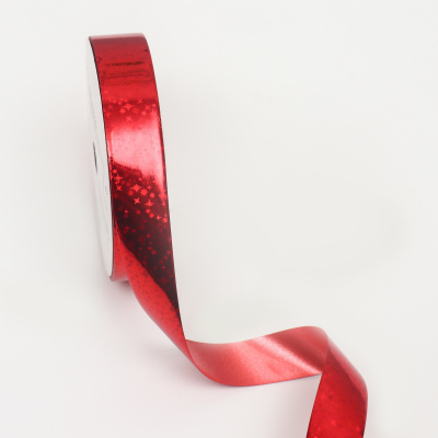 Лента декоративная "Звезды", 2 см x 45 м, красная
