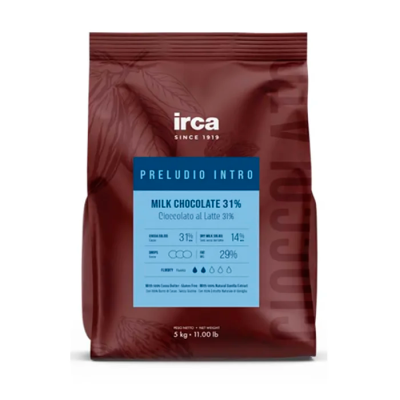 Шоколад молочный 31% "PRELUDIO INTRO Cioccolato al Latte", Италия IRCA 
