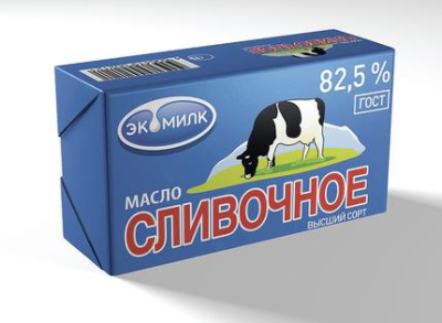 Масло сливочное ЭКОМИЛК 82,5 %, 450 гр